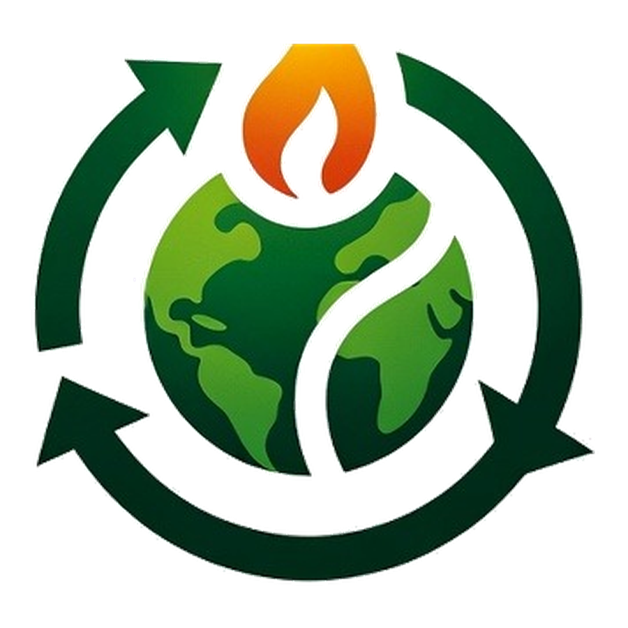 Ignis Circular emblem: a green globe with a flame, encircled by recycling arrows